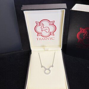 TraxNYC 14K White Gold Taurus Zodiac Diamond Necklace 0.30ct w/ Appraisal